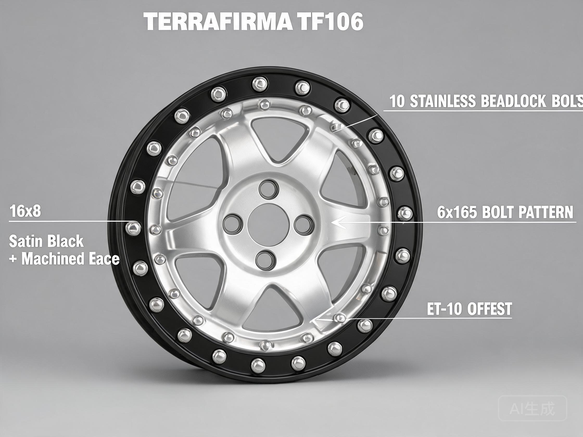 Terrafirma TF106 Simulated Beadlock Wheel 16x8